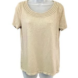 Talbots size small shirt sleeve top with detailed collar trim